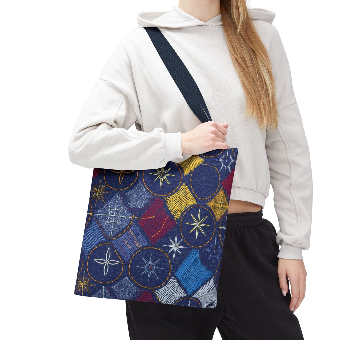 Denim Fabric Imitation Print Unisex Canvas Bag Poly Spun 3 Sizes Tote Bag 183-5