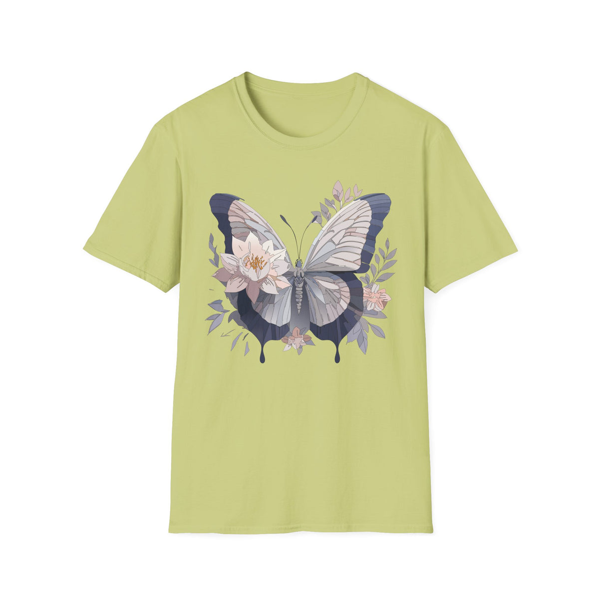 Floral Butterfly Flower Wings Graphic Design Unisex 100 Cotton Gildan T-Shirt