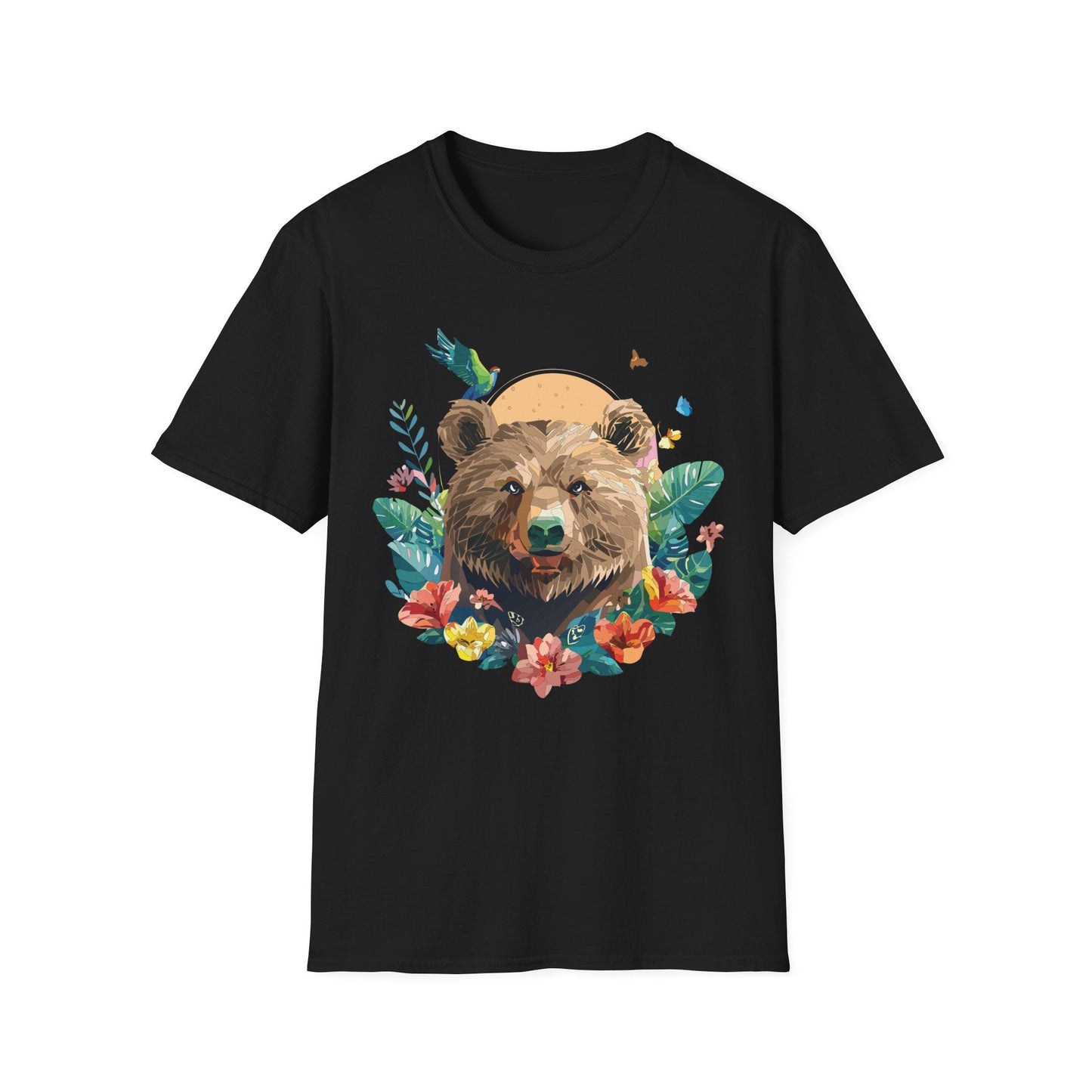 Bear T Shirt Unisex Graphic Tee Bear Lover Gift 100 Percent Ring Spun Cotton Softstyle 64000 Gildan