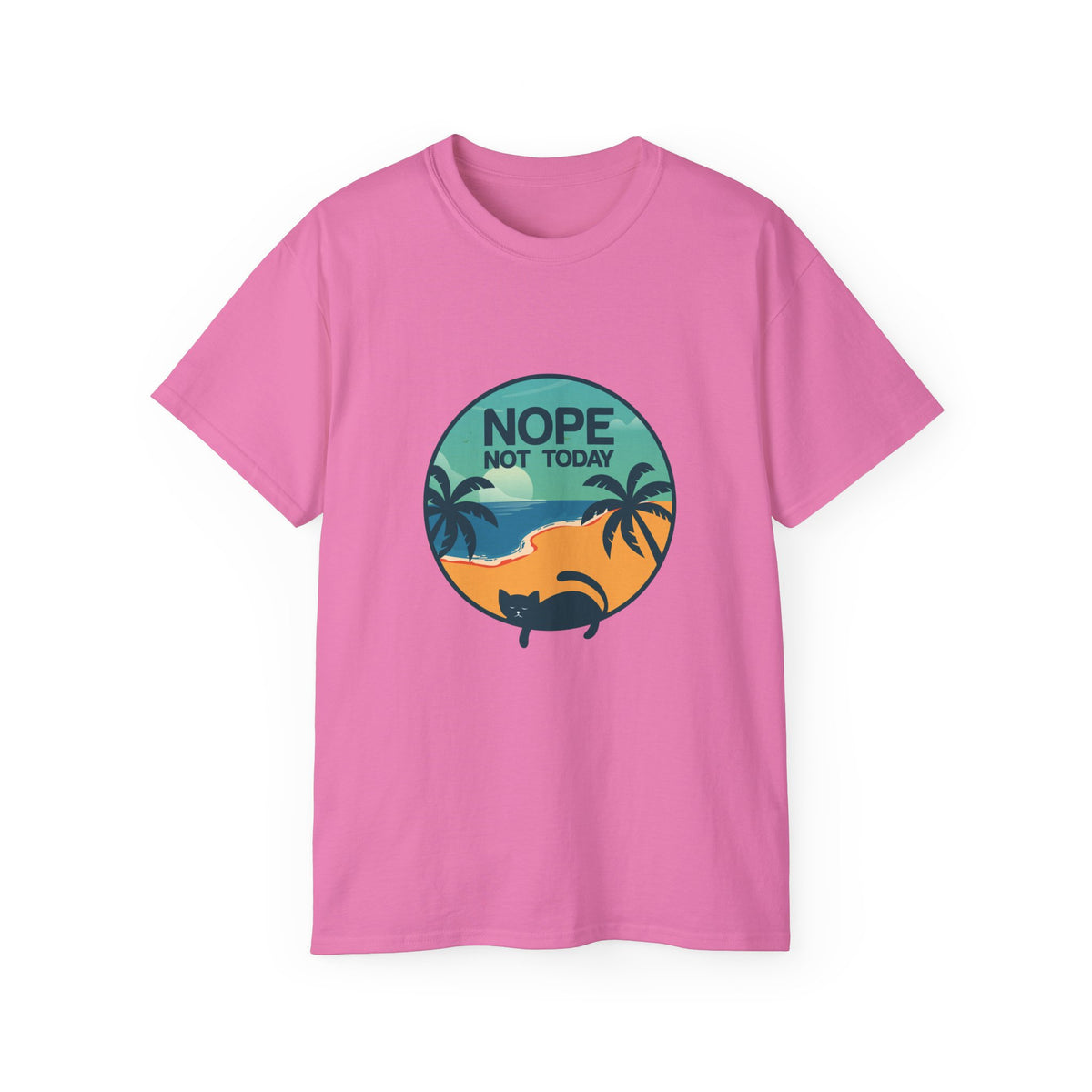 Nope Not Today sloth tee | Tropical palm sunset shirt