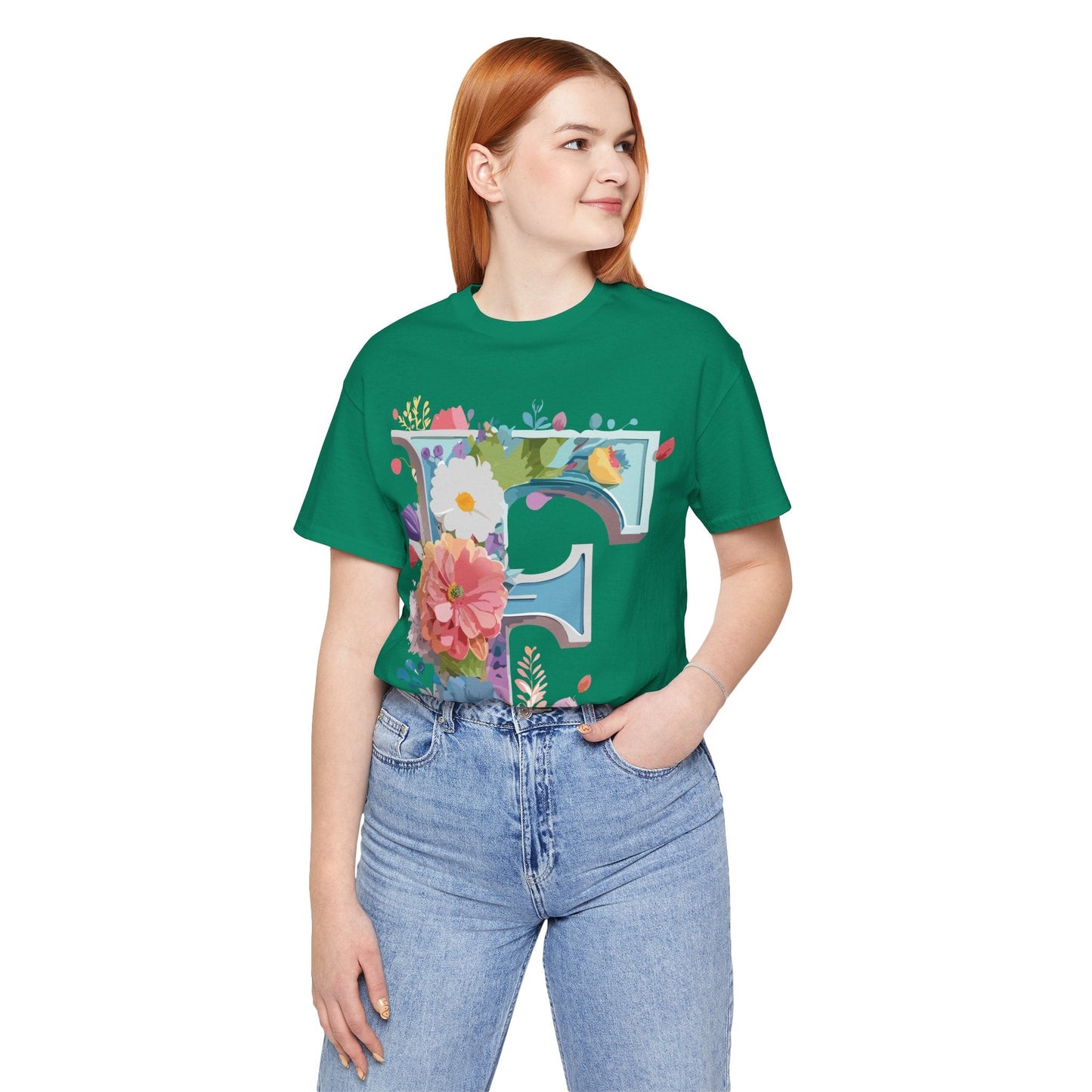 Letter F Shirt Graphic Tee Unisex Adelpha Vintage Inspired Art Design Short Sleeve