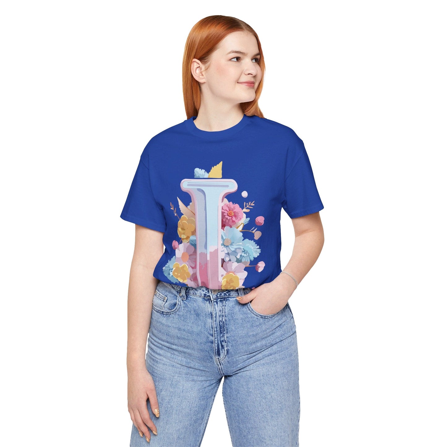 Letter I Shirt Unisex Graphic Tee Vintage Inspired Adelpha Art Design Short Sleeve