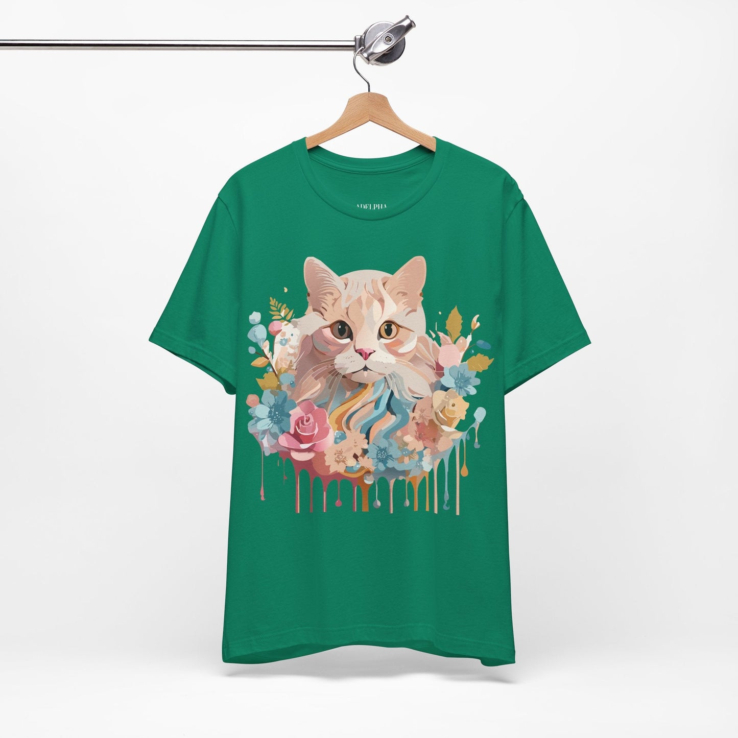 Cat Graphic Tee Unisex Short Sleeve Shirt With Adelpha Vintage Artwork