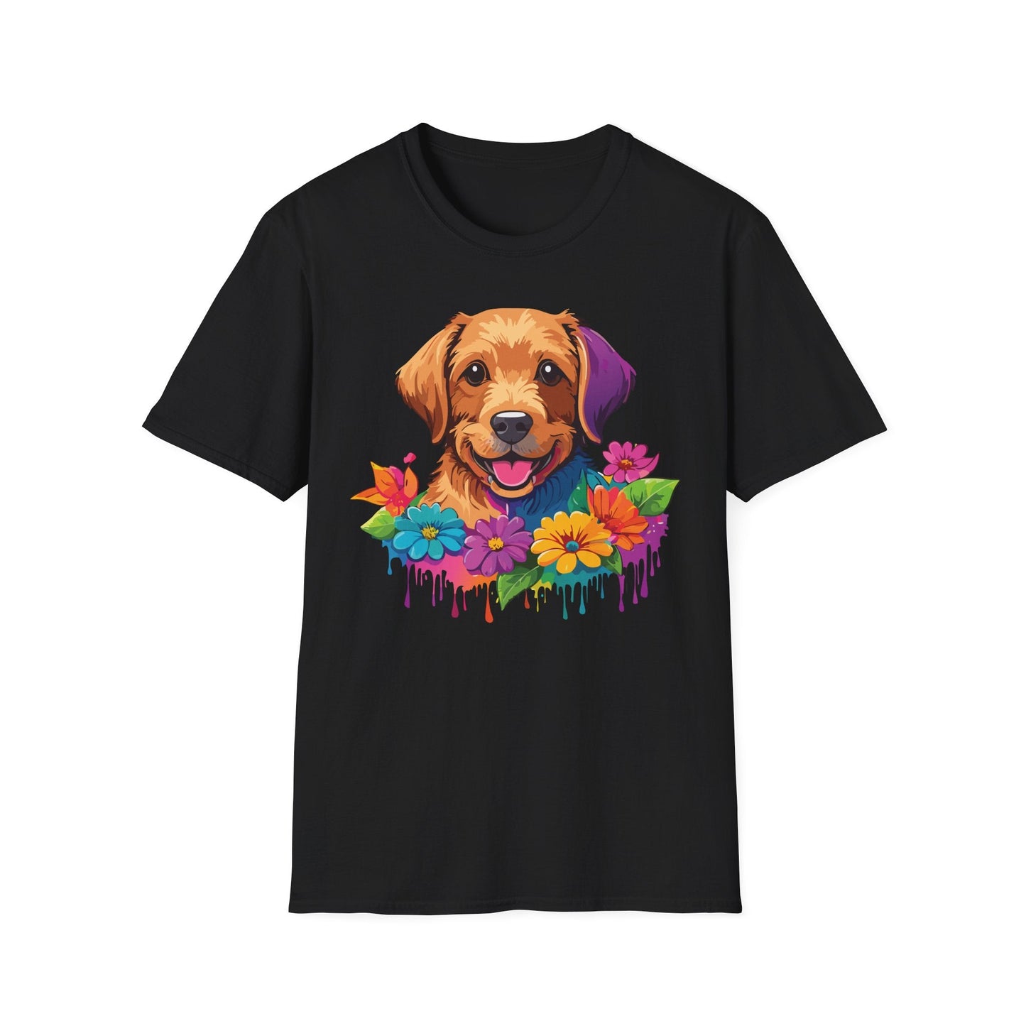 Unisex Dog Shirt With Animals Tee Softstyle Gildan 64000 Comfort Fit