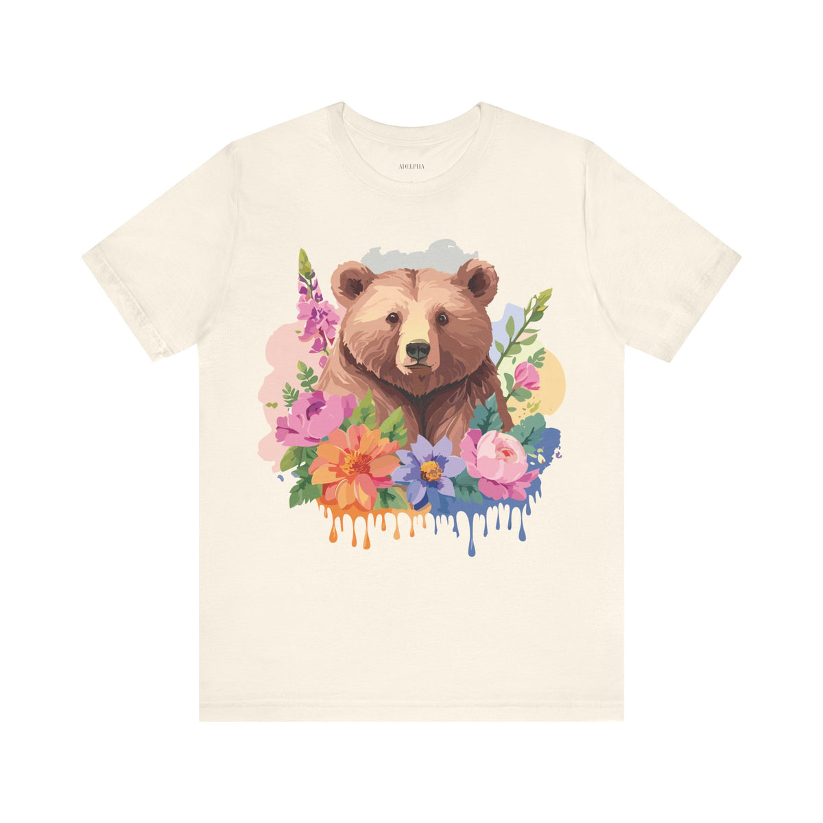 Bear Graphic Unisex Cotton Bella+Canvas Tee with Art Animal Design e1