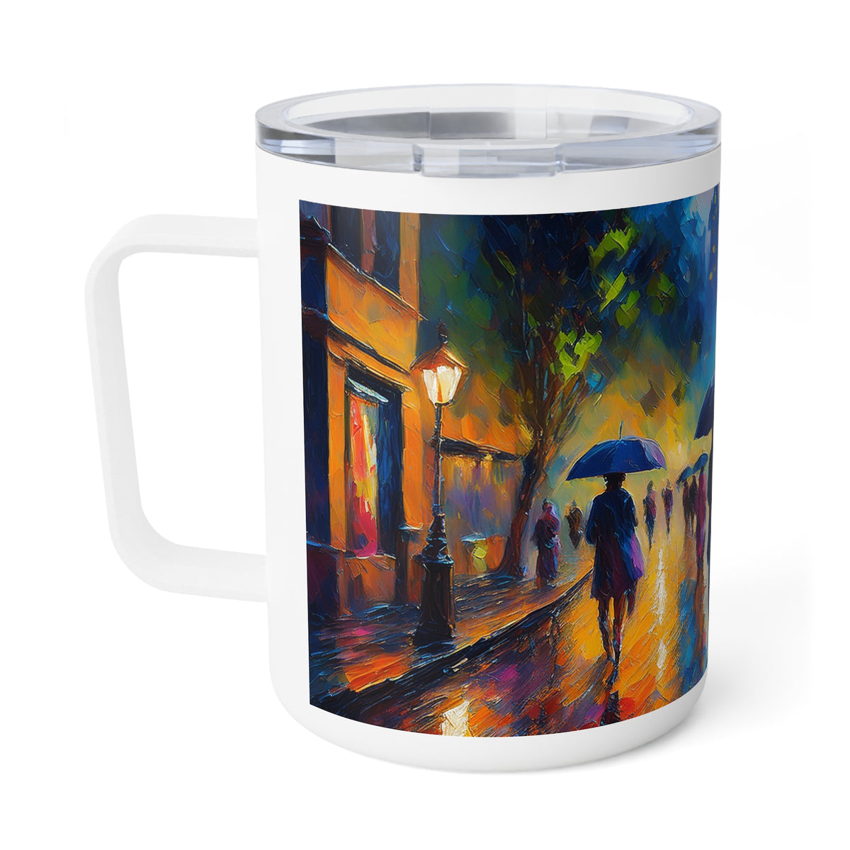 3 Art Design Insulated Coffee Mug Clear Lid 10oz Insulated Coffee Mug 10oz