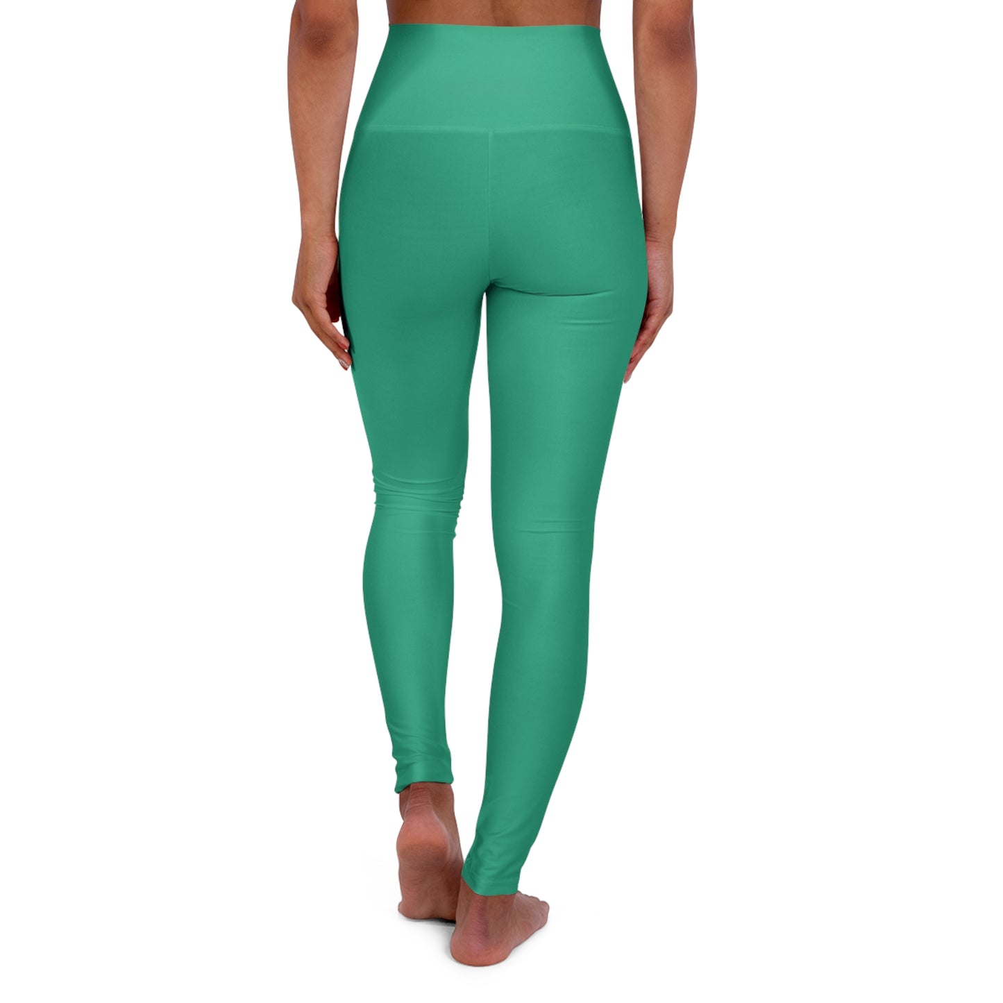 Seaweed Green Color High-Waist Yoga Leggings Women's Seamless Poly-Span Stretchy Pants XS-2XL