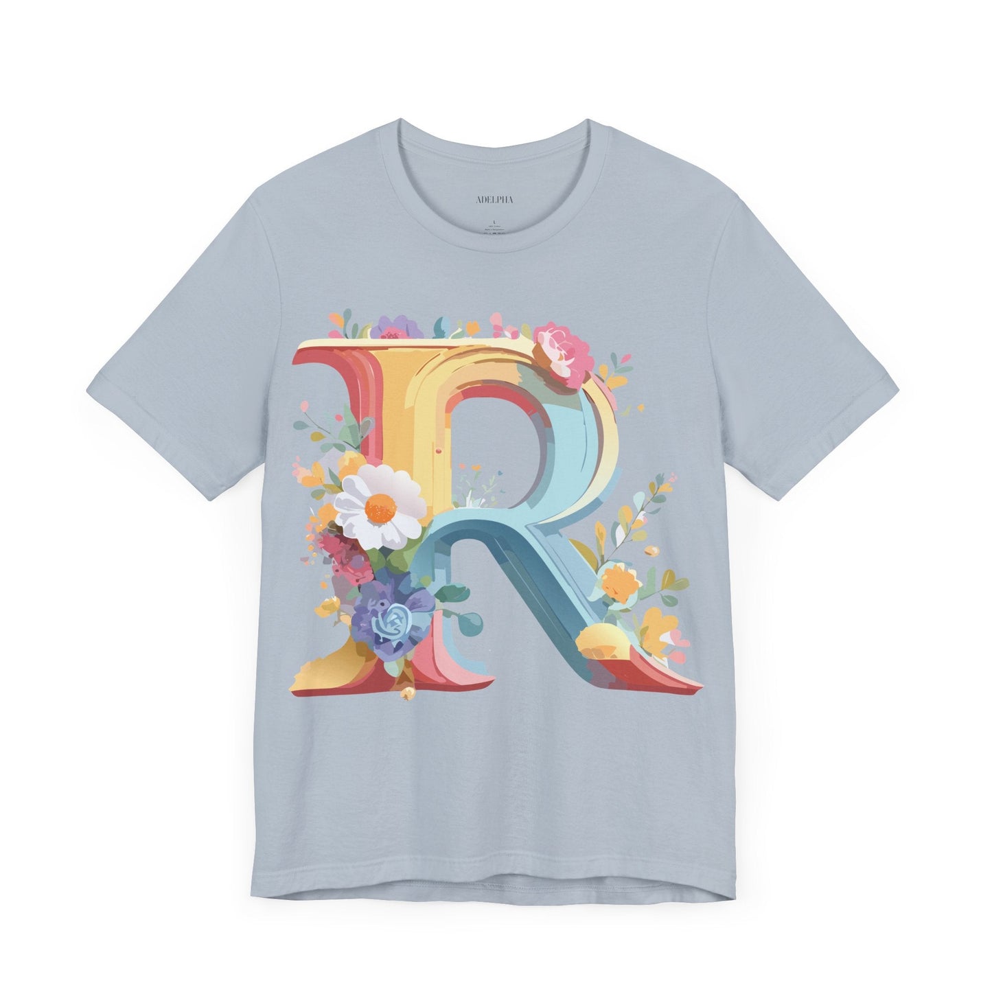 Adelpha Letter R Graphic Tee Unisex Short Sleeve Vintage Style Art Design Artwork Premium Fit