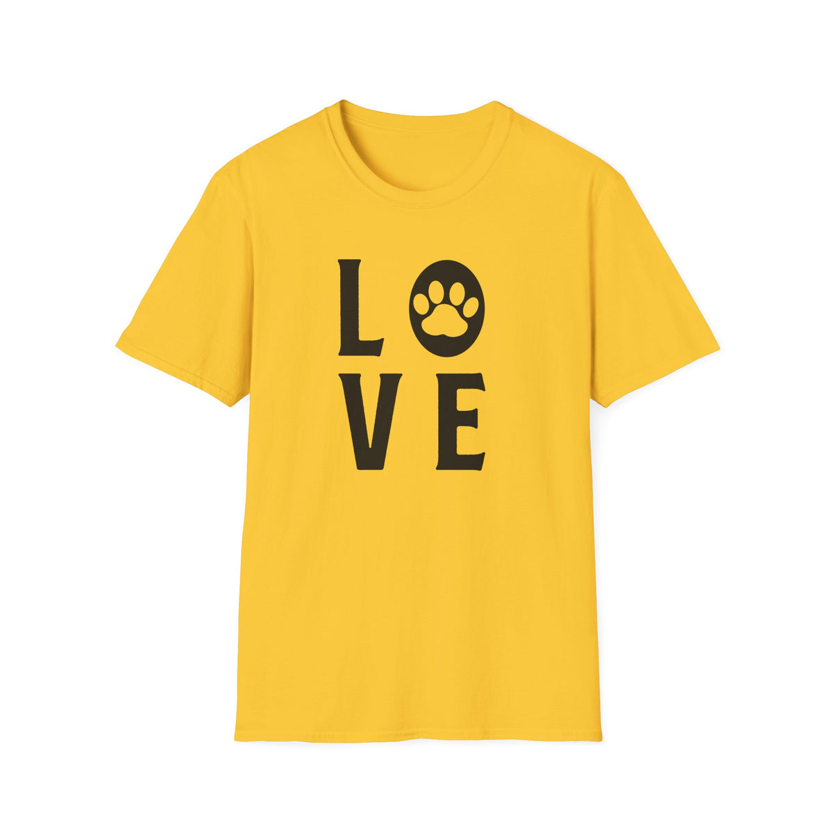 Love Paw T-Shirt Unisex Cotton Short Sleeves Pet Lover Tee with Paw Print