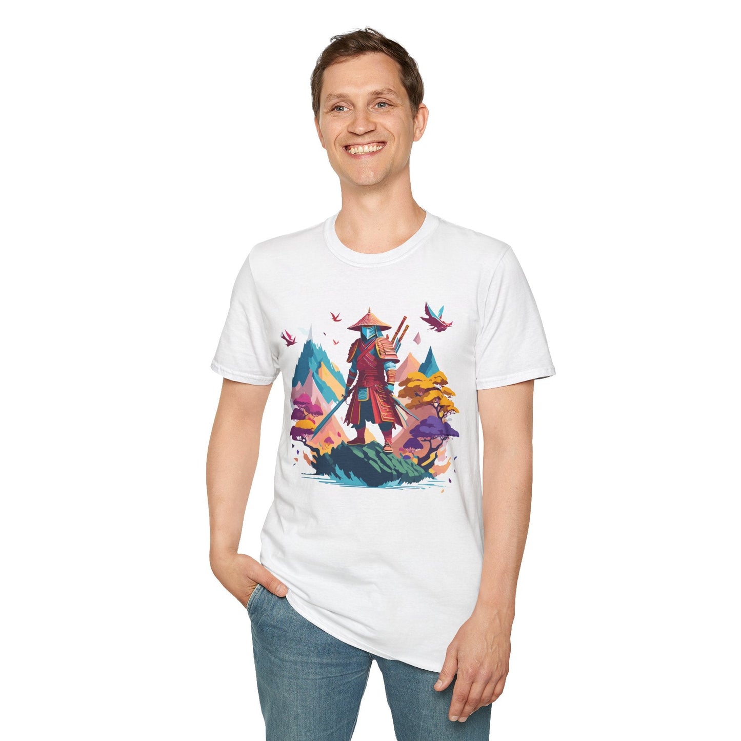 Samurai Shirt Unisex Samurai Tee Short Sleeve Gildan Softstyle 64000 100 Percent Ring Spun Cotton