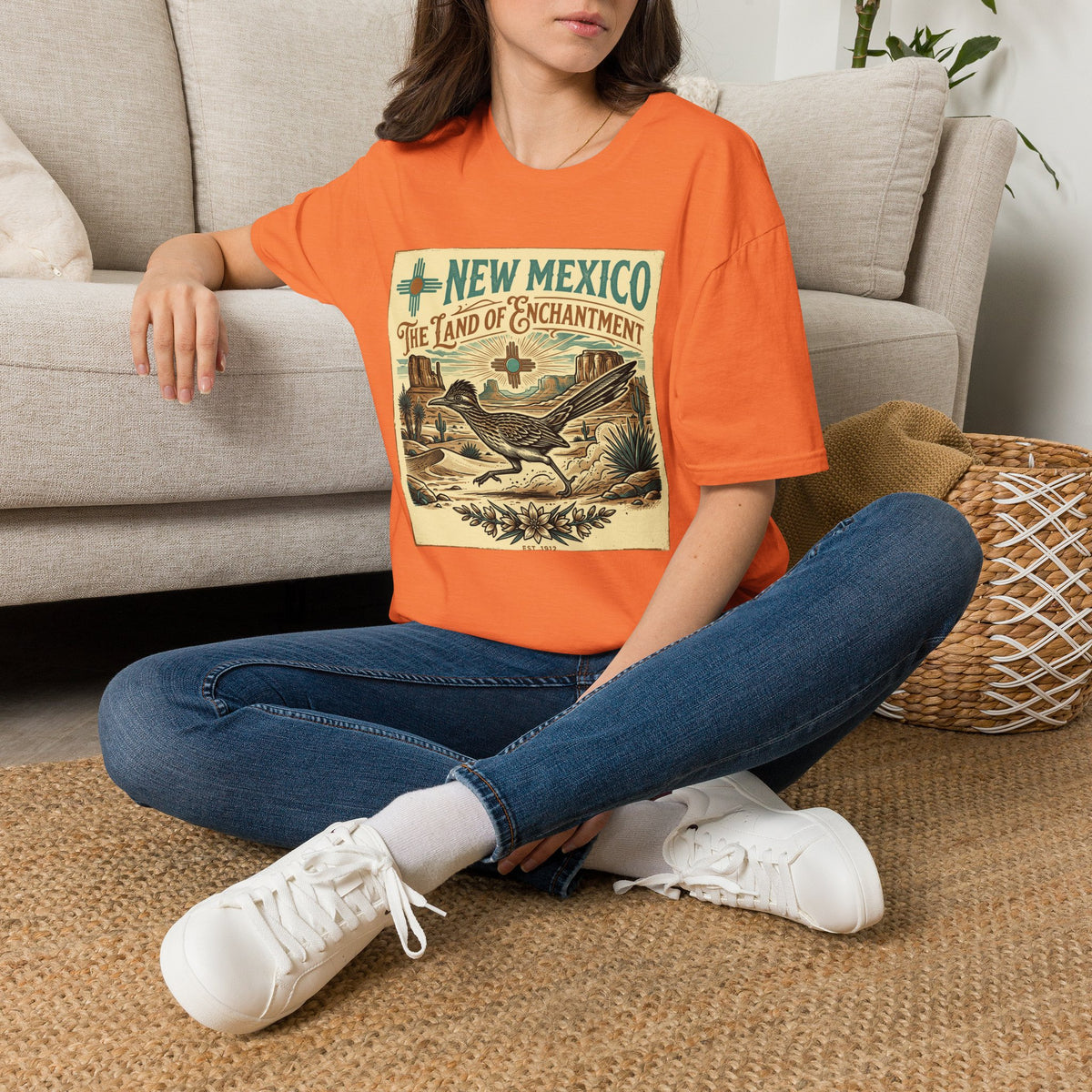 New Mexico Vintage Travel T-Shirt — New Mexico The Land of Enchantment Travel Tourist Graphic Design Unisex 100 Cotton Gildan T-Shirt