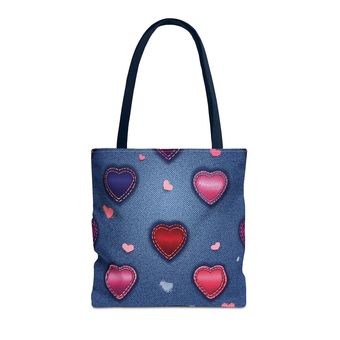 Love Day Graphic Design Denim Fabric Imitation Print Unisex Canvas Bag POLY 3 Sizes Tote Bag 201-26