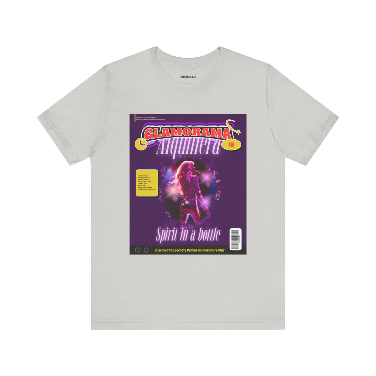 Magazine Cover Graphic Unisex Cotton Bella+Canvas Tee with Retro Poster ab26
