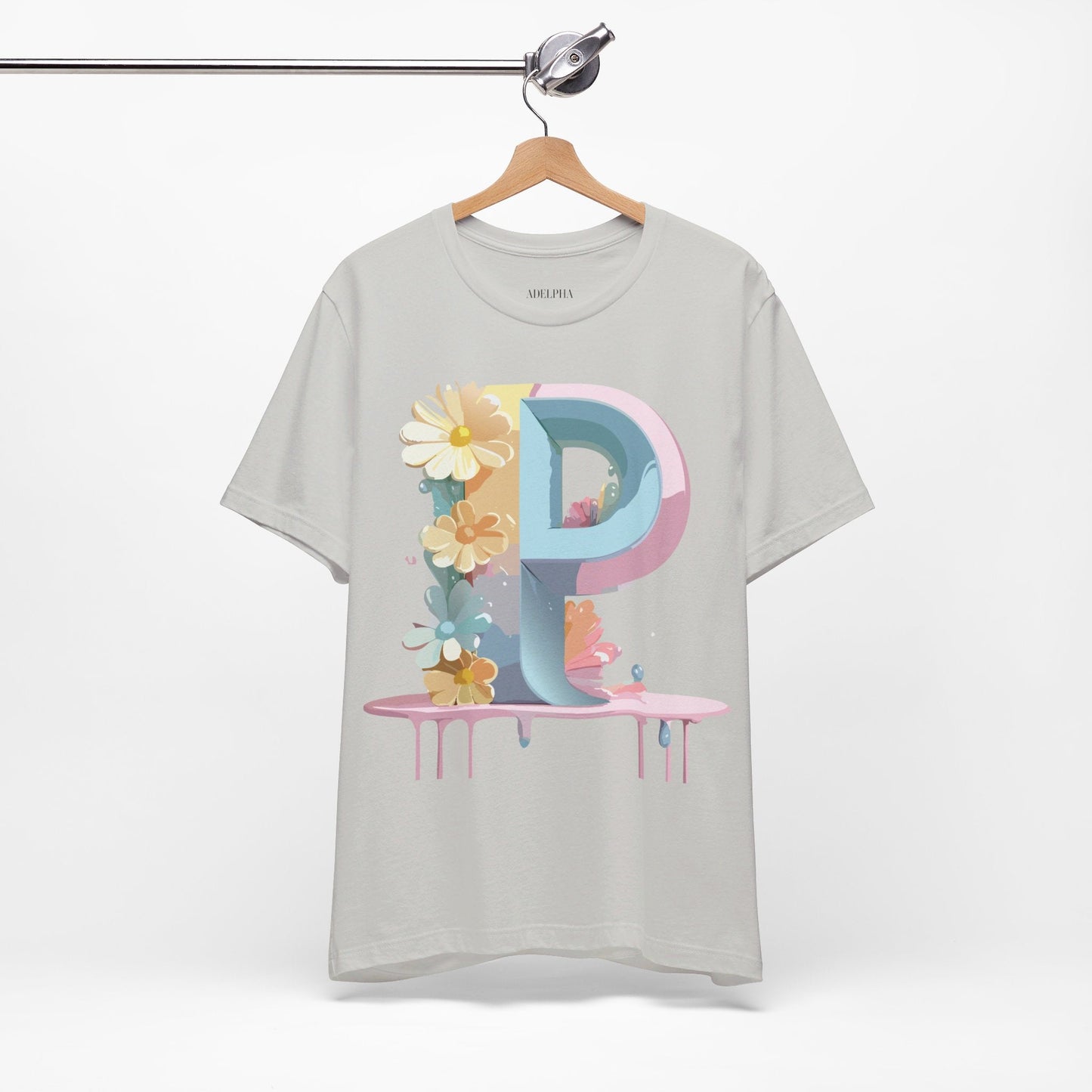 Adelpha Letter P Graphic T Shirt Unisex Vintage Inspired Art Tee for Everyday Style