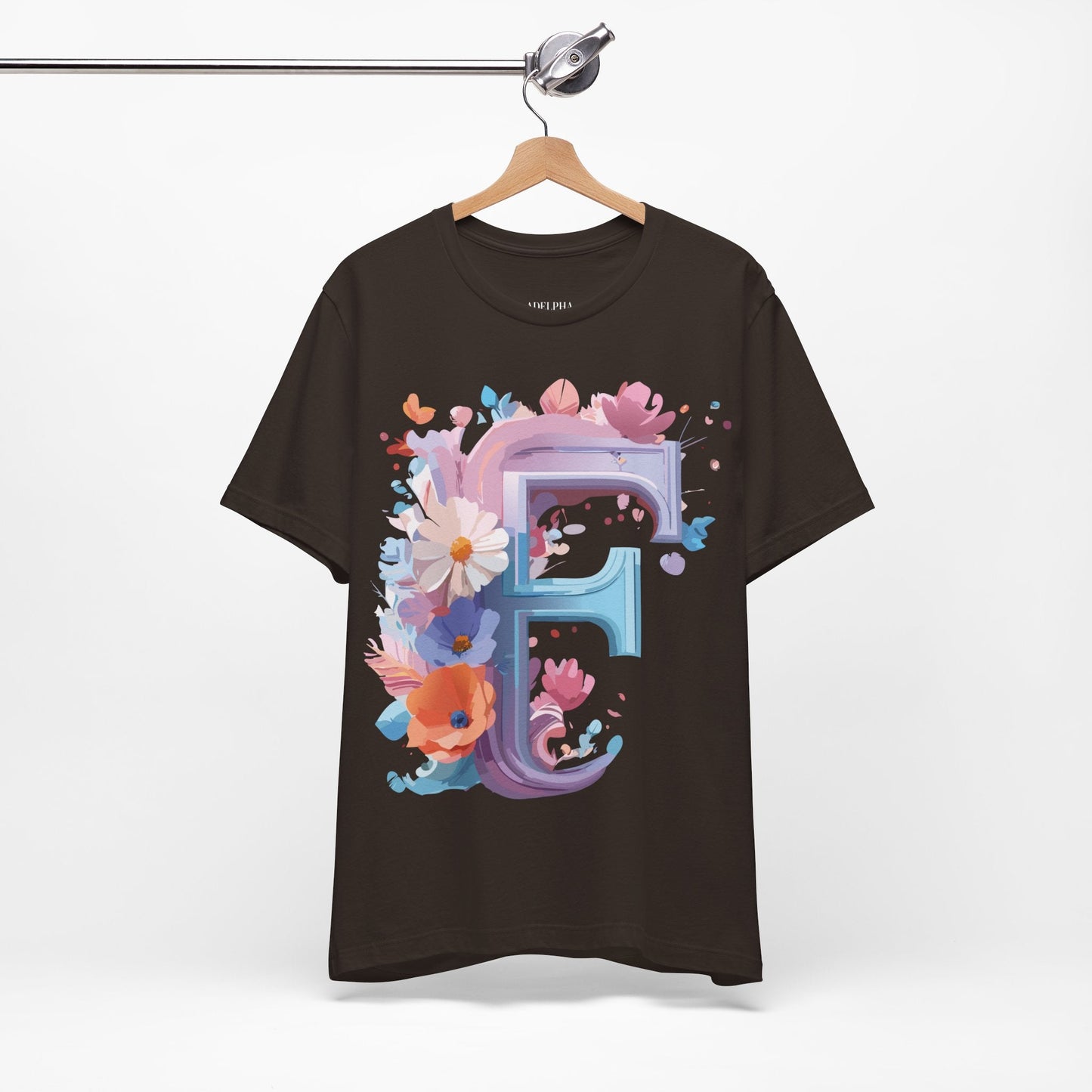 Letter F Shirt Graphic Tee Unisex Vintage Inspired Artwork From Adelpha Premium Short Sleeve