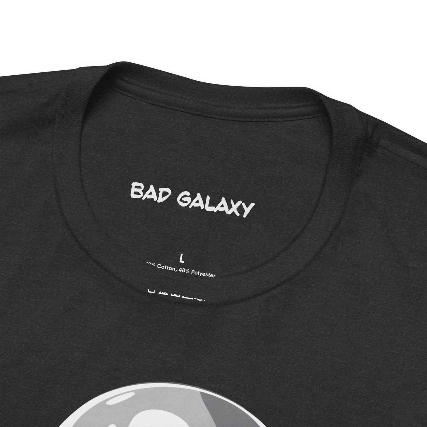 Tee Shirt With Alien From Bad Galaxy 100 Percent Cotton Made To Order Eco Friendly Inks Tee
