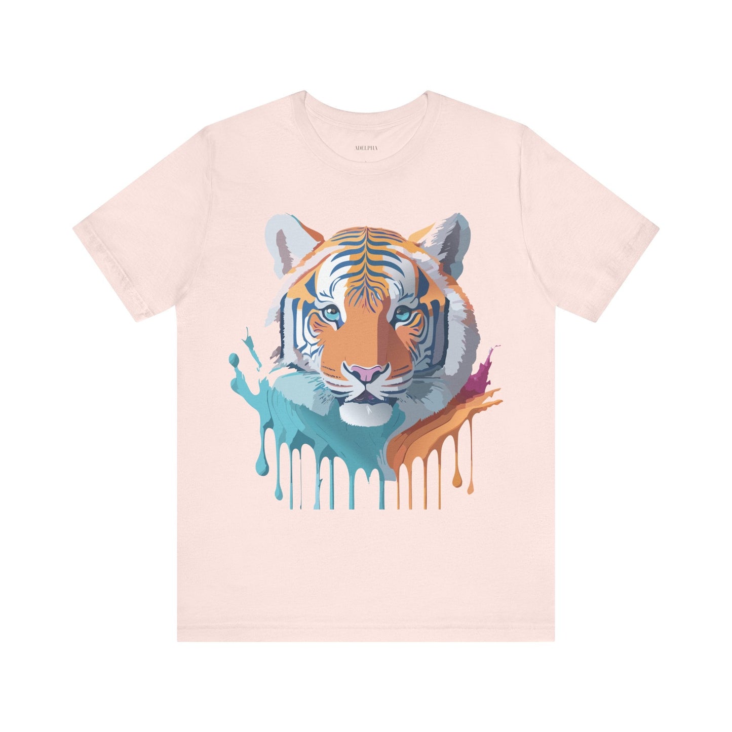 Tiger Graphic Tee Unisex Short Sleeve Shirt With Vintage Inspired Adelpha Artwork