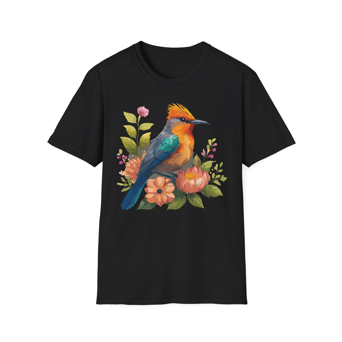 Colorful Tropical Bird shirt | Floral Watercolor Bird Illustration