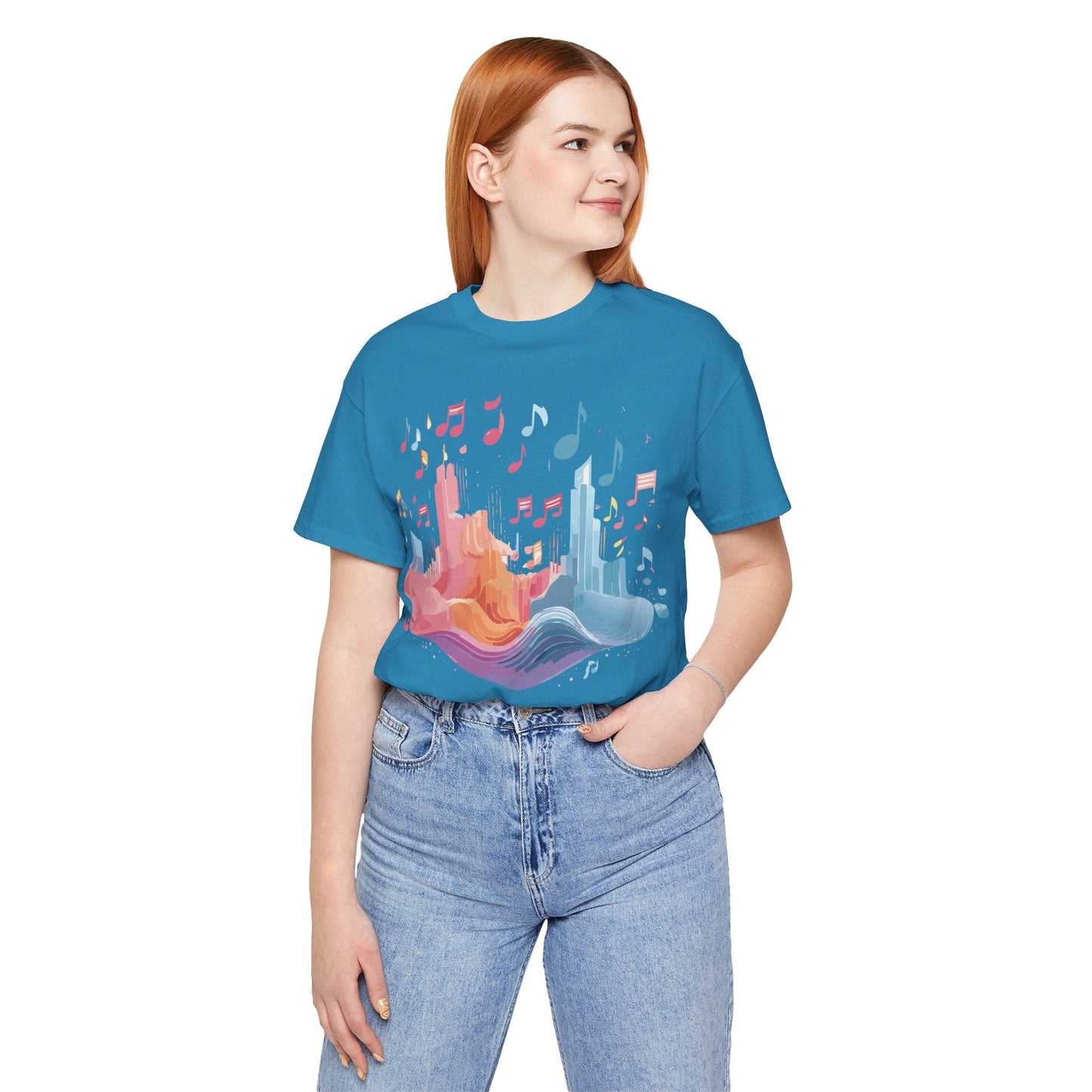 Music Graphic Unisex 100 Cotton Vintage Art with Musical Elements Tee 23