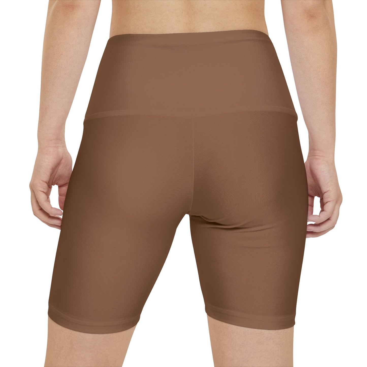 Toffee Brown Women's High-Waist Workout Shorts — Seamless Brown Biker Shorts
