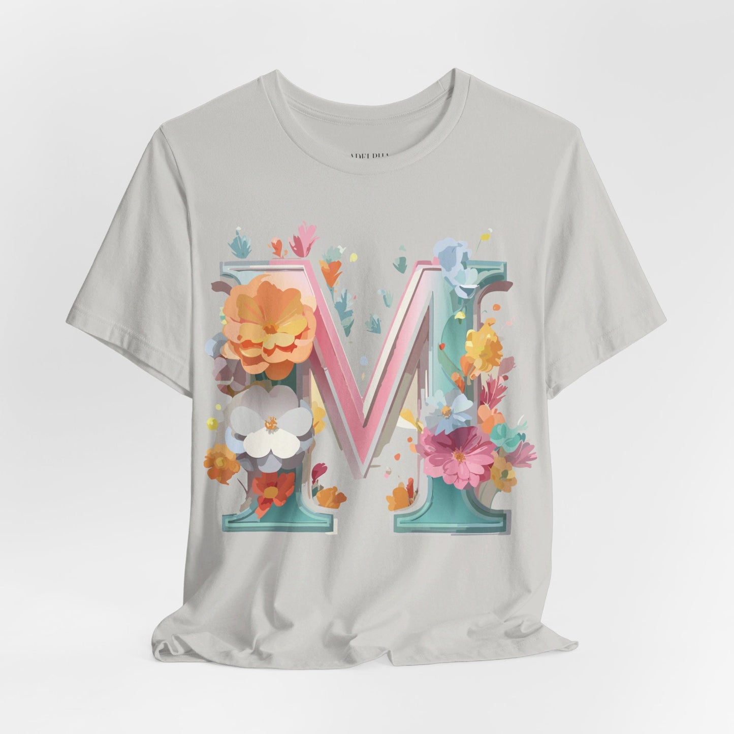 Letter M Graphic Tee Unisex Short Sleeve Shirt By Adelpha Vintage Artwork Design