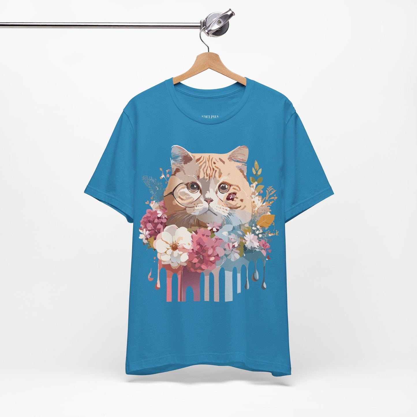 Cat Graphic Tee Unisex Short Sleeve Vintage Inspired Art Design Adelpha