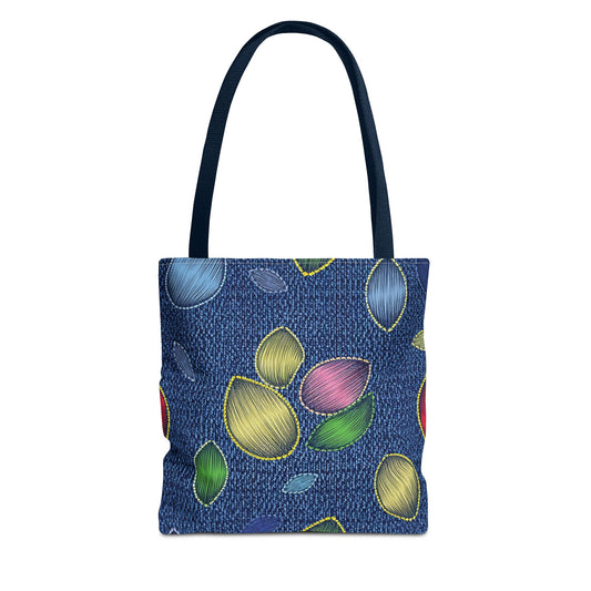 Denim Fabric Imitation Print Unisex Canvas Bag Poly Spun 3 Sizes Tote Bag 152