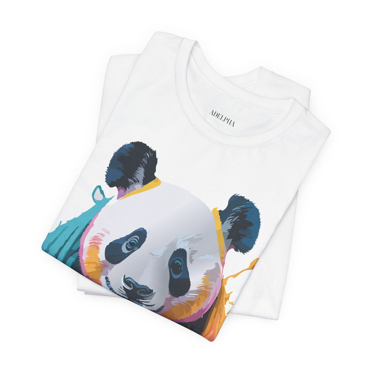 Panda Graphic Unisex Cotton Bella+Canvas Tee with Art Animal Design e148
