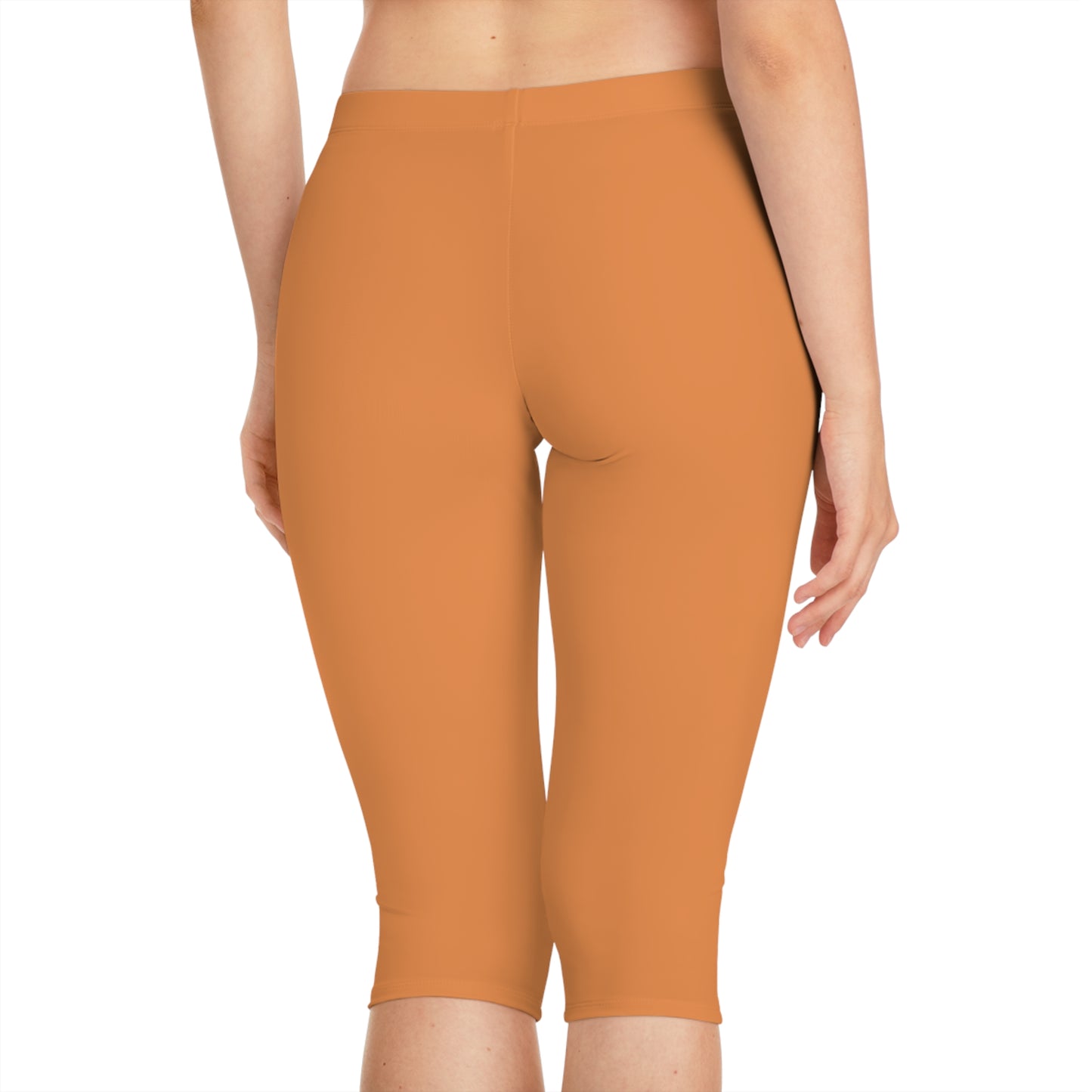 Orange Color Capri Leggings, Orange Capri Leggings 10
