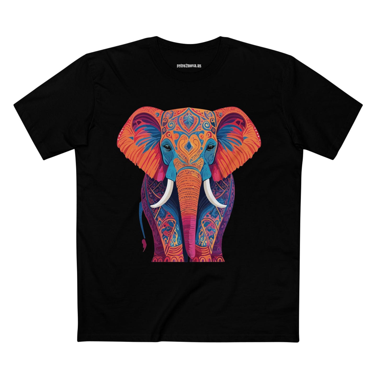 Unisex Elephant Shirt Premium Cotton Tee With Original Art Design By Retro2Nova Soft Breathable Everyday Comfort