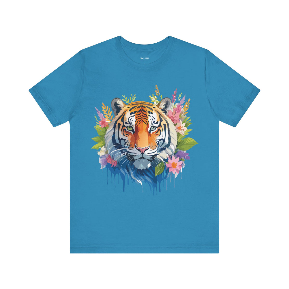 Tiger Graphic Unisex Cotton Bella+Canvas Tee with Art Animal Design d95