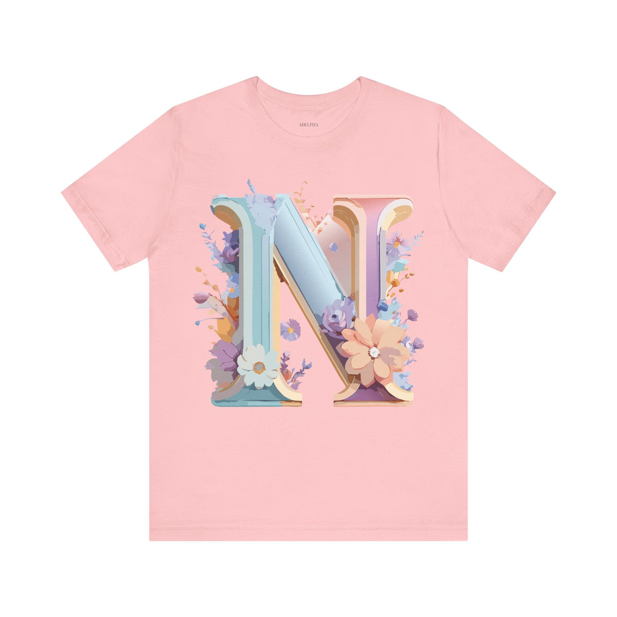 Letter N Graphic Unisex Cotton Bella+Canvas Tee with Art Letter Design