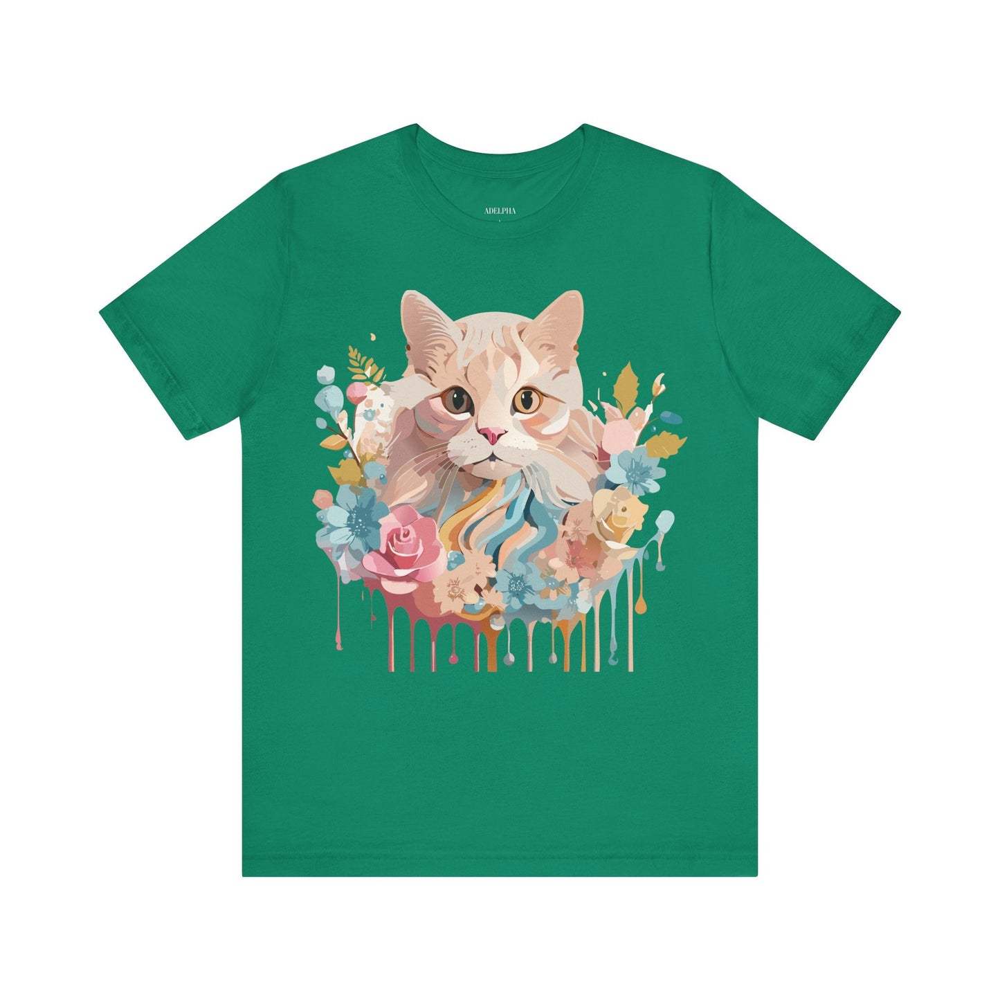 Cat Graphic Tee Unisex Short Sleeve Shirt With Adelpha Vintage Artwork
