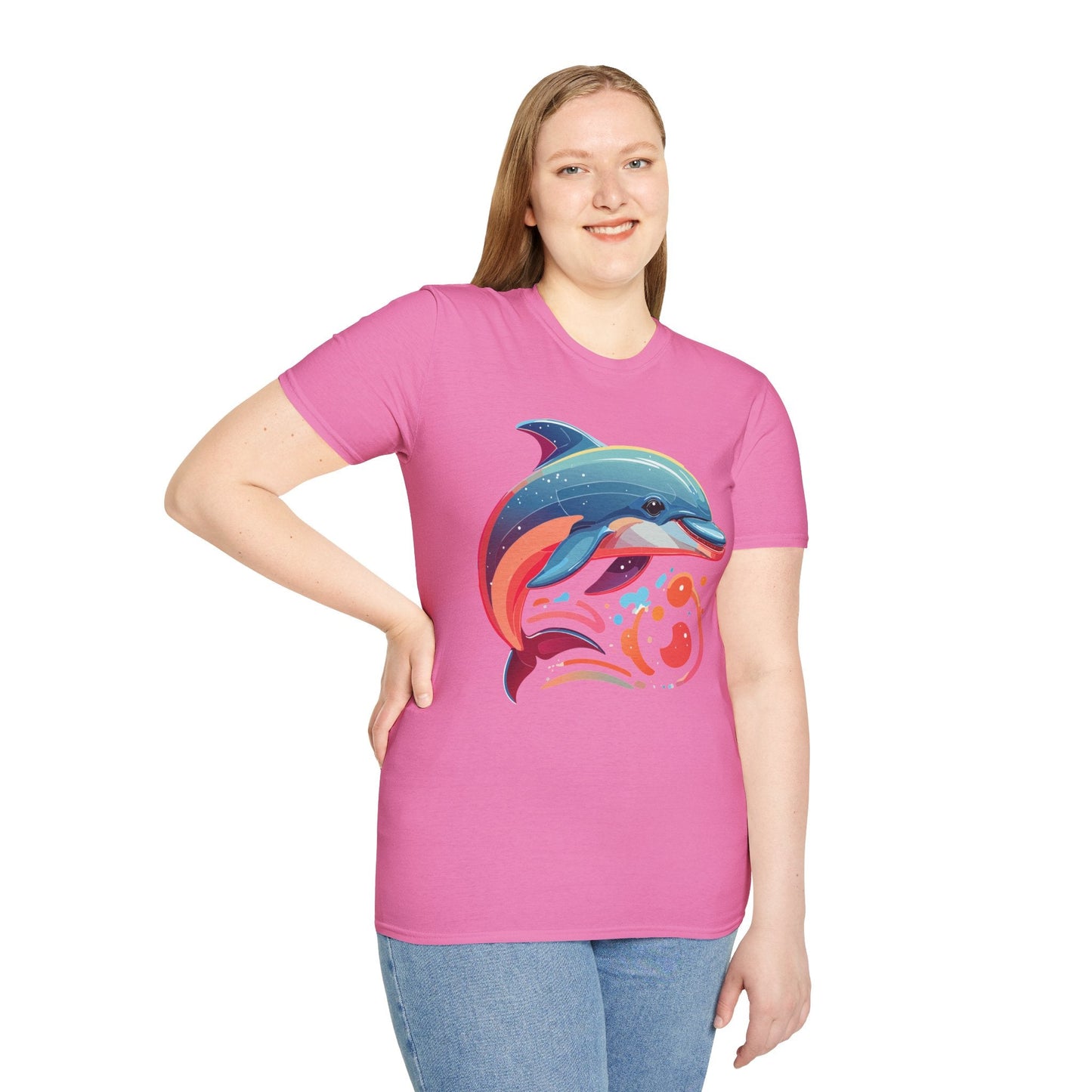 Gildan Softstyle Dolphin Shirt Unisex Short Sleeve Tee 100 Percent Ring Spun Cotton Comfortable Wear