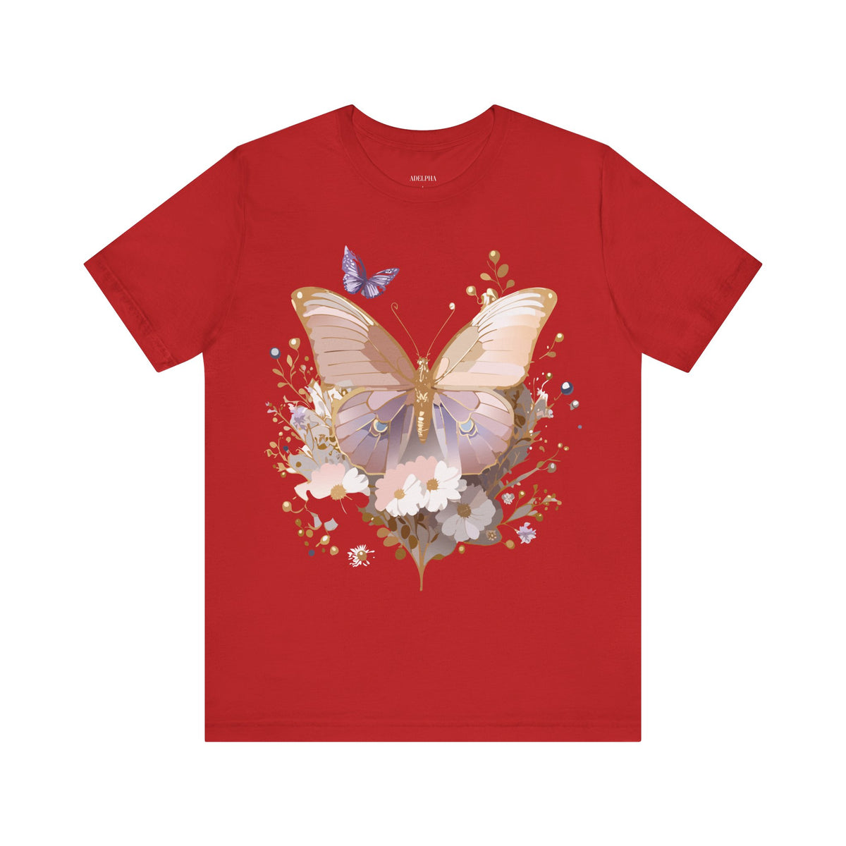 Butterfly Graphic Unisex Cotton Bella+Canvas Tee with Art Design n84