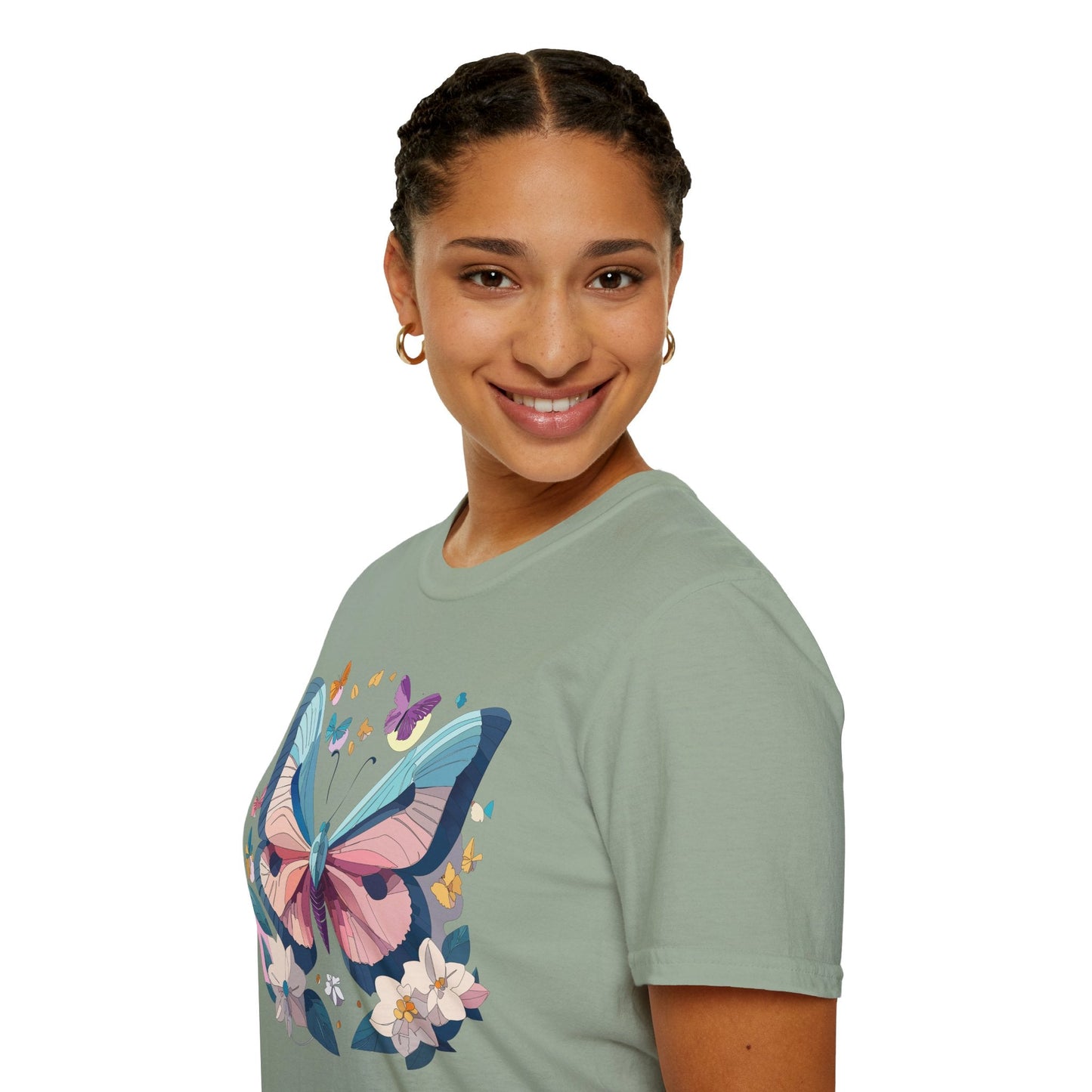 Butterfly Shirt Unisex T Shirt Softstyle Gildan 64000 Ring Spun Cotton Monarch Design
