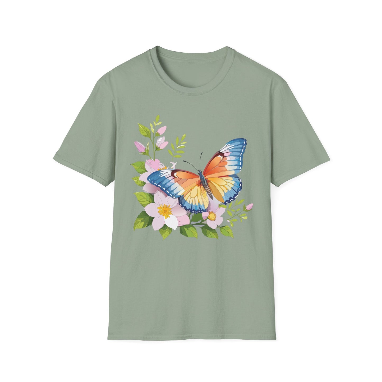 Butterfly T Shirt Unisex Monarch Design Gildan Softstyle 64000 Ring Spun Cotton Tee