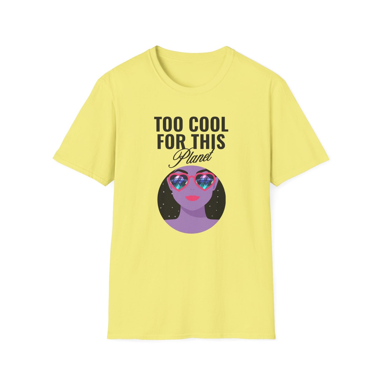 Too Cool For This Planet TShirt  Retro Alien Sunglasses Graphic Tee