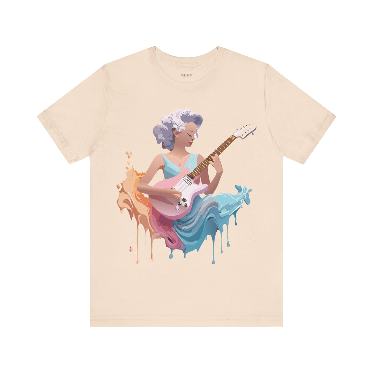 Music Graphic Unisex Cotton Bella+Canvas Tee with Art Design n184