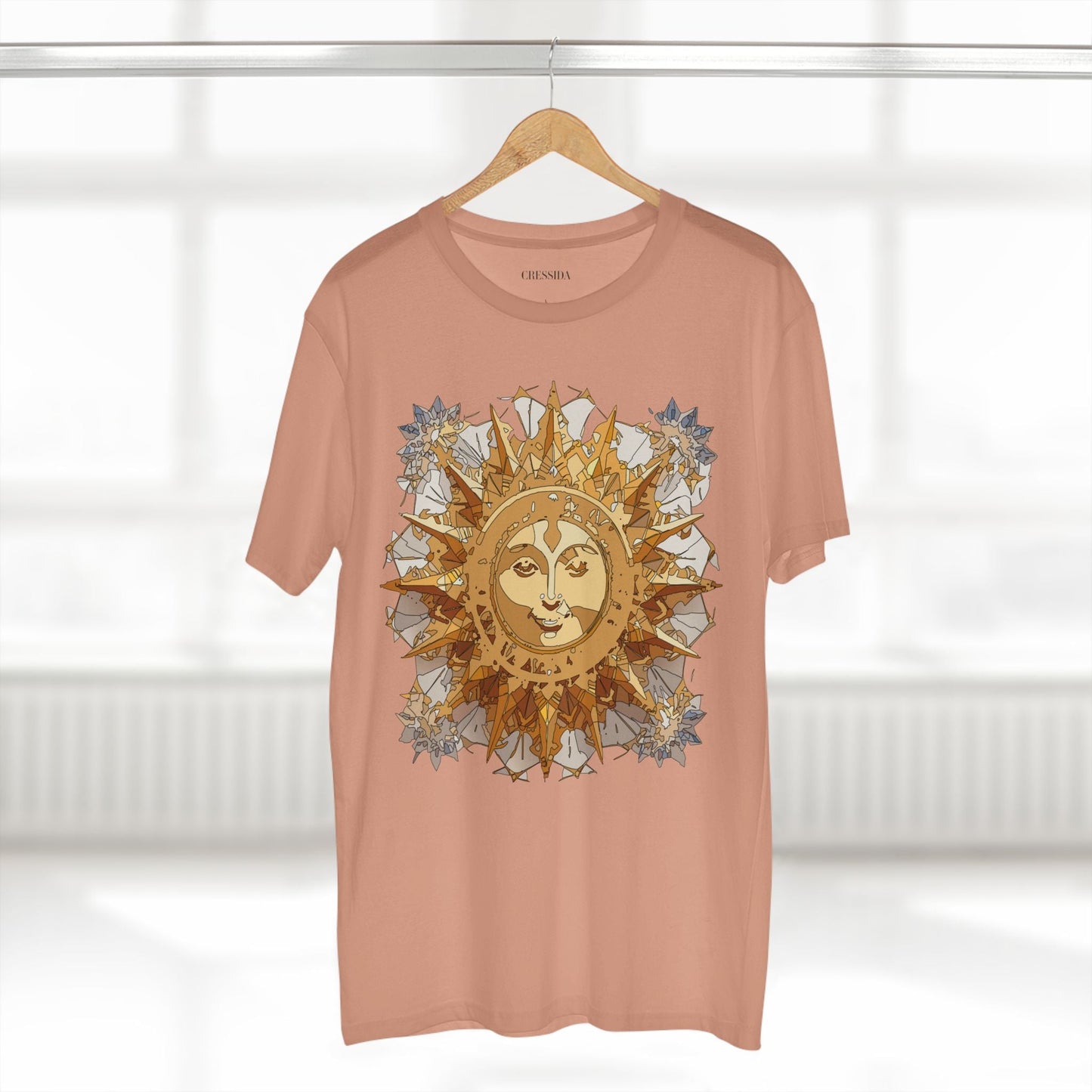 Gold Sun Graphic Unisex 100 Cotton T-Shirt with Golden Art Design 17