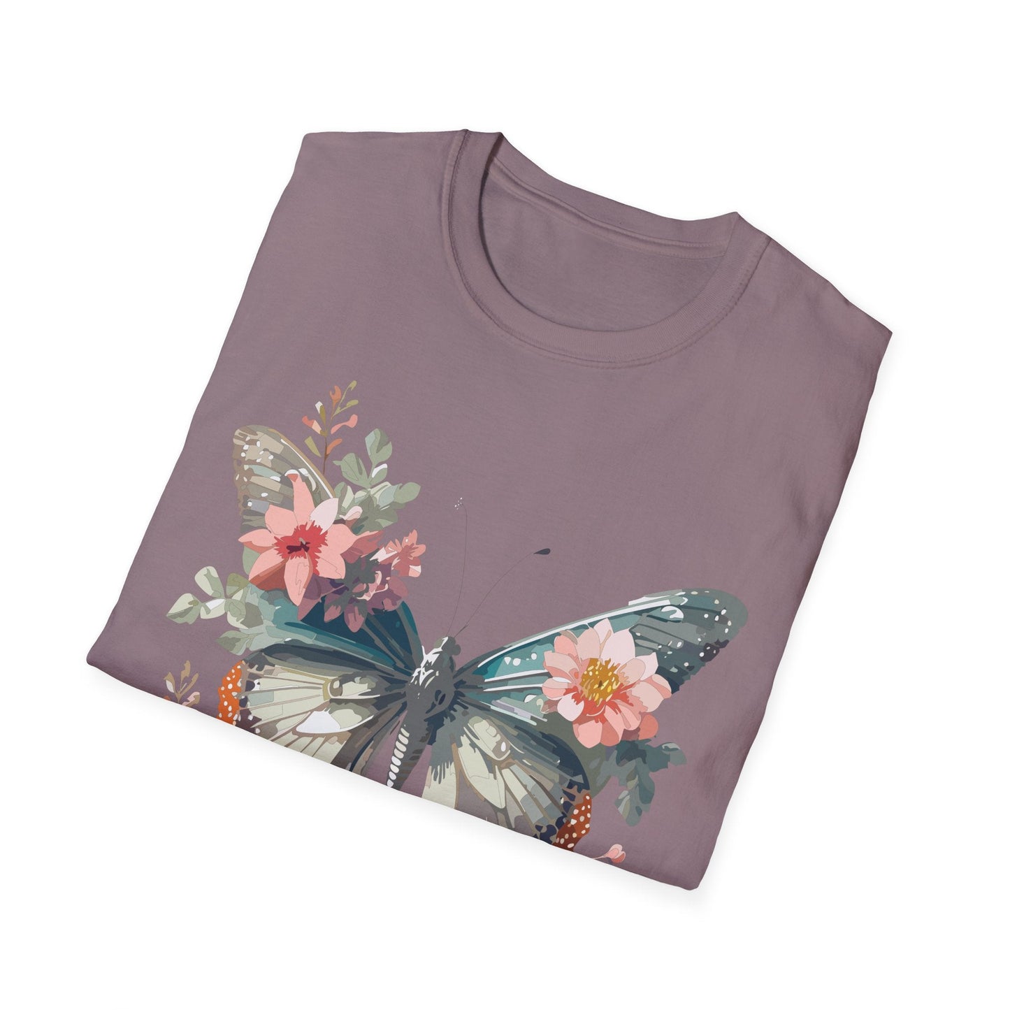 Butterfly Shirt Unisex Softstyle T Shirt Gildan 64000 Lightweight Ring Spun Cotton Monarch Design