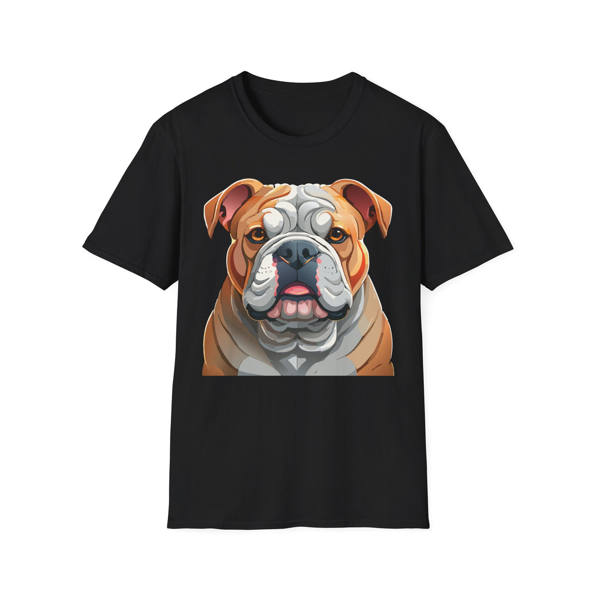 Bulldog Face Graphic T-Shirt | English Bulldog Illustration Tee