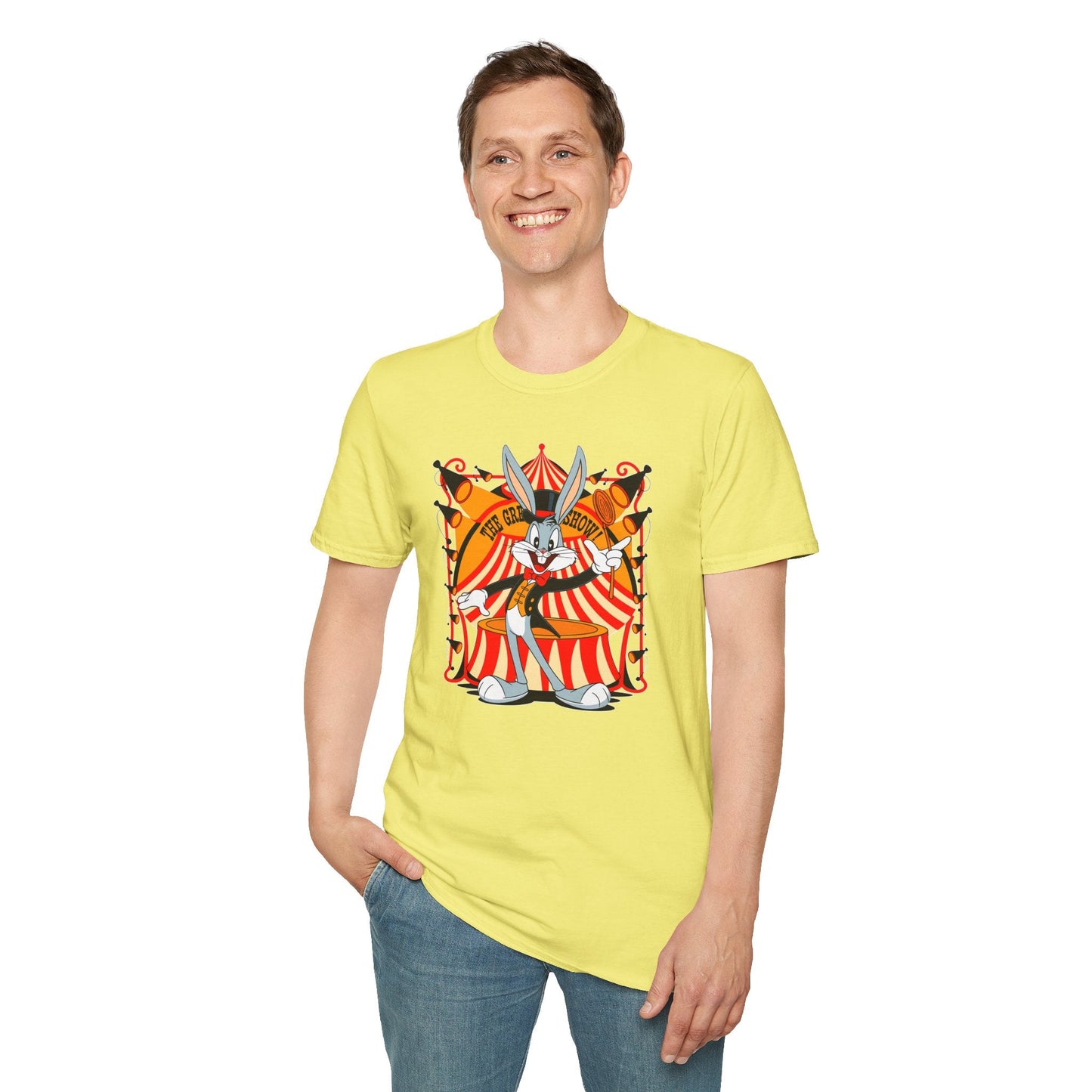 Bugs Bunny Unisex Shirt Gildan Softstyle Tee Cartoon Graphic Design 100 Percent Cotton