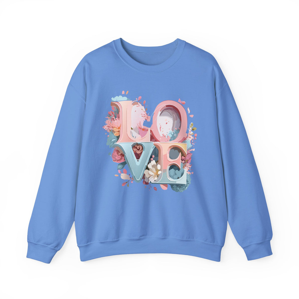 Floral Love Graphic Valentine's Day Sweatshirt Unisex 50/50 Cotton-Poly Sweatshirt w48