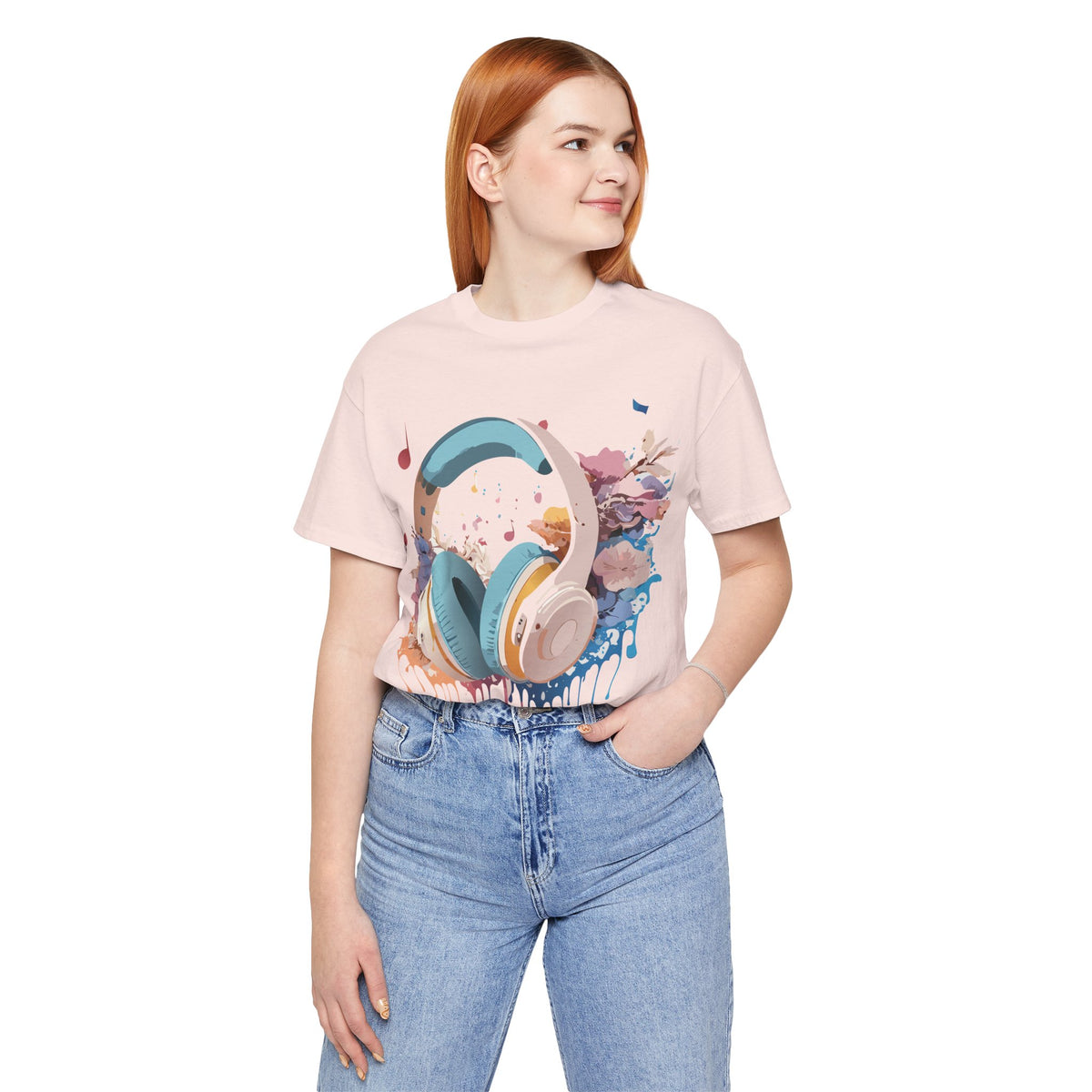Music Graphic Unisex Cotton Bella+Canvas Tee with Art Design m166