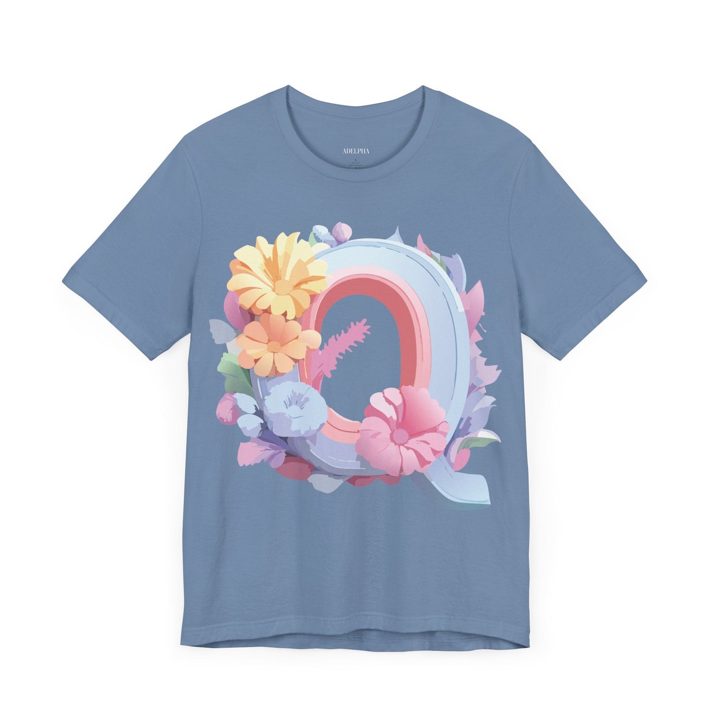 Letter Q Shirt Unisex Graphic Tee With Vintage Inspired Artwork By Adelpha Premium Short Sleeve