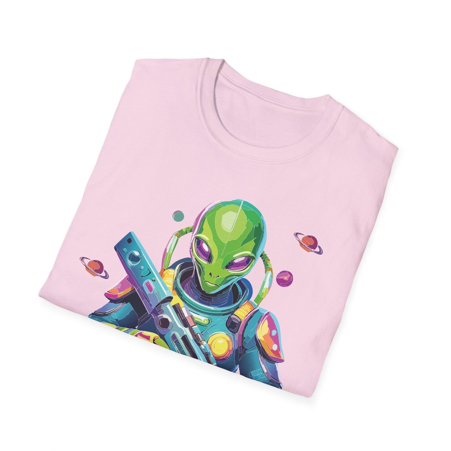 Alien Graphic Unisex Cotton Softstyle UFO Artwork Tee 8