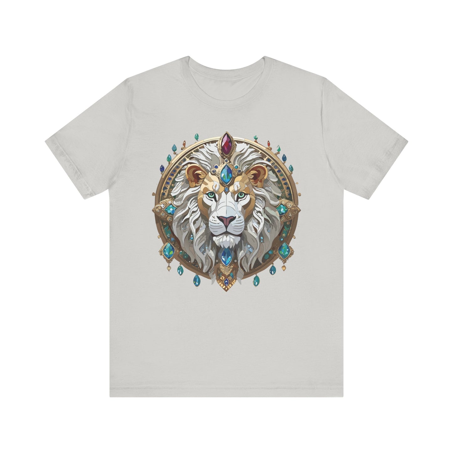 Unisex Lion Graphic Tee, Animal Shirt, Tee Shirt with Lion, Medallion T-Shirt, Animal Medallion Tees