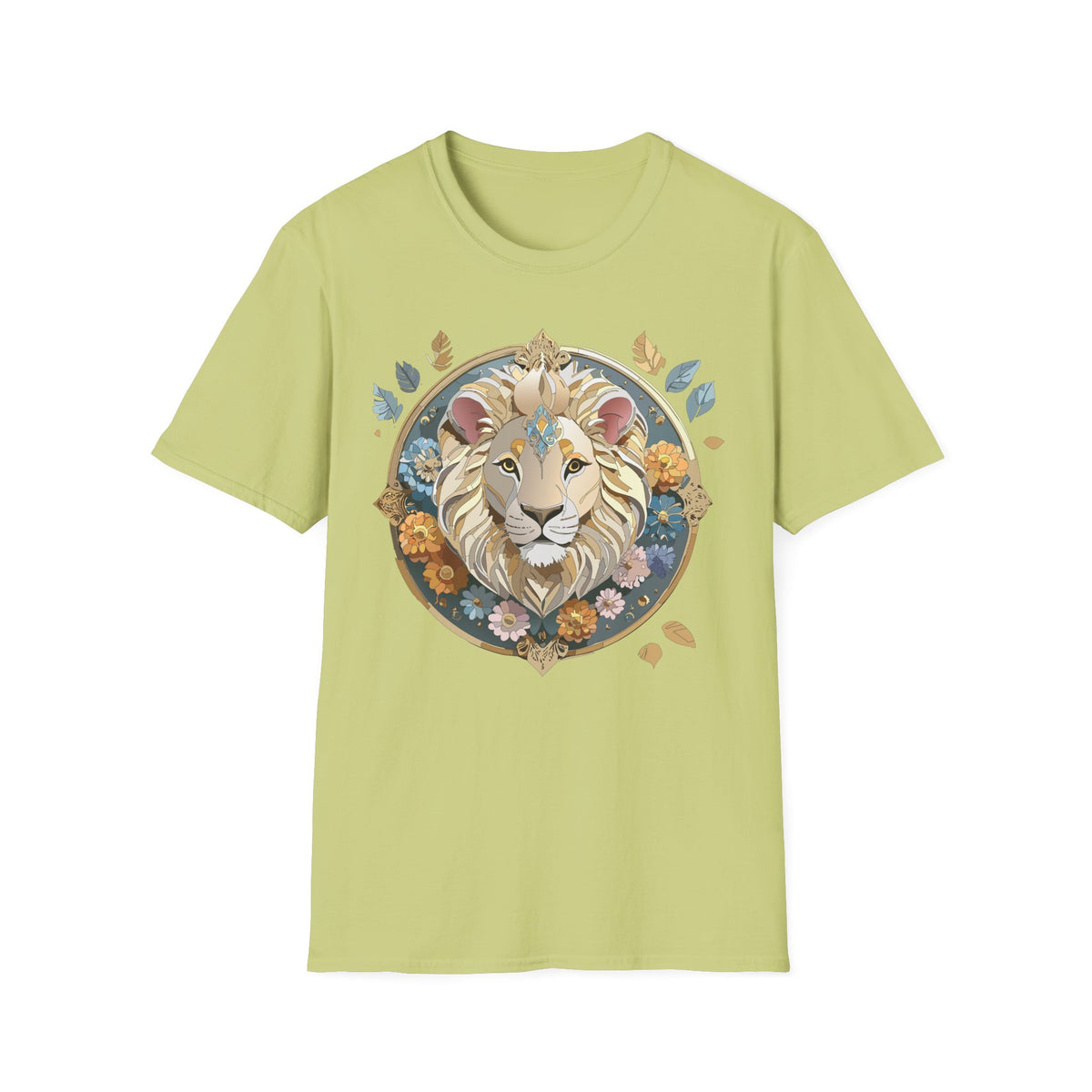Floral Regal Lion T-Shirt | Boho Mandala Lion Tee