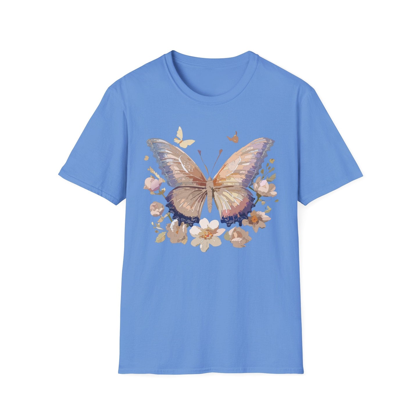 Butterfly T Shirt Unisex Softstyle Monarch Design 100 Percent Cotton Tee For Everyday Comfort